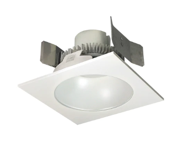 Nora Lighting NLCBC2-55327WW/10 5" Cobalt Click LED Retrofit, Square Reflector with Round Aperture, 1000lm / 12W, 2700K, White Reflector / White Flange