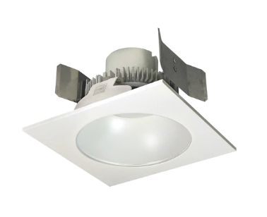Nora Lighting NLCBC2-55327WW/ALE4 5" Cobalt Click LED Retrofit, Square Reflector with Round Aperture, 750lm / 10W, 2700K, 120V-277V input; Triac / ELV / 0-10V dimming, White Reflector / White Flange