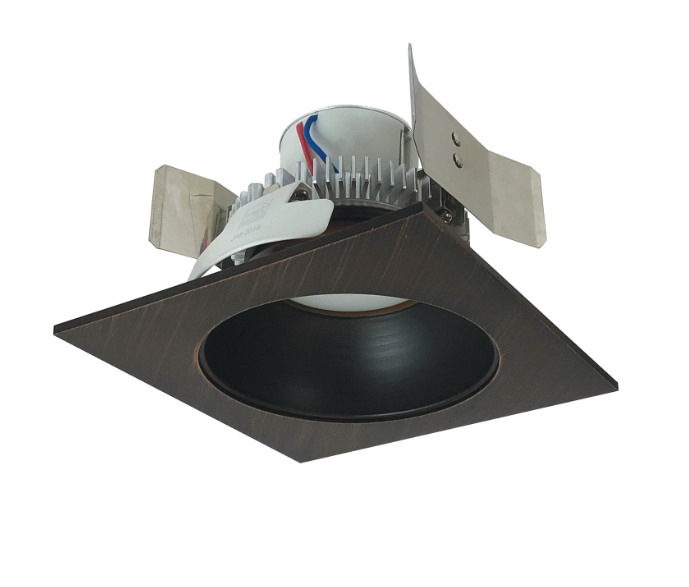 Nora Lighting NLCBC2-55330BZBZ/10 5" Cobalt Click LED Retrofit, Square Reflector with Round Aperture, 1000lm / 12W, 3000K, Bronze Reflector / Bronze Flange