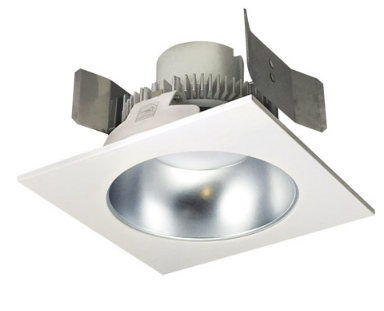 Nora Lighting NLCBC2-55340DW/10 5" Cobalt Click LED Retrofit, Square Reflector with Round Aperture, 1000lm / 12W, 4000K Color Temperature, Diffused Clear Reflector / White Flange Finish