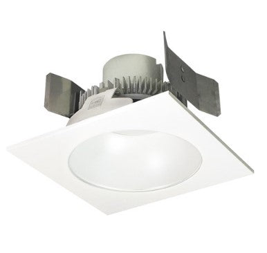 Nora Lighting NLCBC2-55340MPW/ALE4 5 Inch Cobalt Click LED Retrofit, Square Reflector with Round Aperture, 750lm / 10W, 4000K, Matte Powder White Reflector / Matte Powder White Flange, 120V-277V input; Triac / ELV / 0-10V dimming