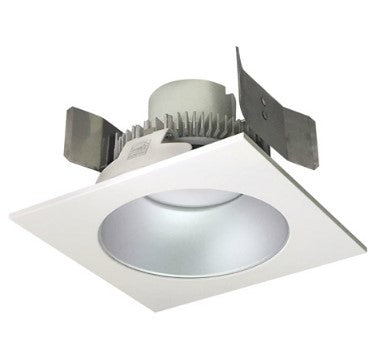 Nora Lighting NLCBC2-553CDHZW/A 5 Inch Cobalt Click LED Retrofit, Square Reflector with Round Aperture, 750lm / 10W, Comfort Dim, Haze Reflector / Matte Powder White Flange