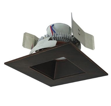 Nora Lighting NLCBC2-55627BZBZ/10LE4 4 Inch Cobalt Click LED Retrofit, Square Reflector, 1000lm / 12W, 2700K, Bronze Reflector / Bronze Flange, 120V-277V input; Triac / ELV / 0-10V dimming