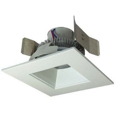 Nora Lighting NLCBC2-55627MPW/ALE4 4 Inch Cobalt Click LED Retrofit, Square Reflector, 750lm / 10W, 2700K, Matte Powder White Reflector / Matte Powder White Flange, 120V-277V input; Triac / ELV / 0-10V dimming