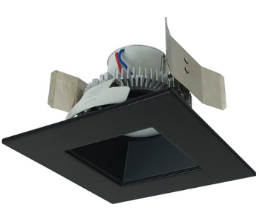 Nora Lighting NLCBC2-55630BB/10LE4 5" Cobalt Click LED Retrofit, Square Reflector, 1000lm / 12W, 3000K Color Temperature, Black Reflector / Black Flange Finish, 120V-277V input Triac / ELV / 0-10V dimming
