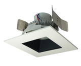 Nora Lighting NLCBC2-55630BW/10LE4 5" Cobalt Click LED Retrofit, Square Reflector, 1000lm / 12W, 3000K Color Temperature, Black Reflector / White Flange Finish, 120V-277V input Triac / ELV / 0-10V dimming