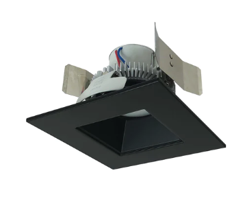Nora Lighting NLCBC2-55635BB/10 4" Cobalt Click LED Retrofit, Square Reflector, 1000lm / 12W, 3500K, Black Reflector / Black Flange