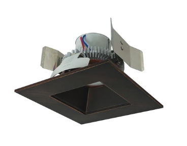 Nora Lighting NLCBC2-55635BZBZ/10 4" Cobalt Click LED Retrofit, Square Reflector, 1000lm / 12W, 3500K, Bronze Reflector / Bronze Flange