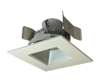 Nora Lighting NLCBC2-55635HZW/10LE4 4" Cobalt Click LED Retrofit, Square Reflector, 1000lm / 12W, 3500K, Haze Reflector / White Flange, 120V-277V input; Triac / ELV / 0-10V dimming