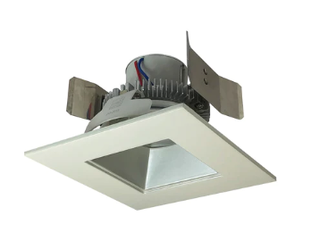 Nora Lighting NLCBC2-55635HZW/ALE4 4" Cobalt Click LED Retrofit, Square Reflector, 750lm / 10W, 3500K, Haze Reflector / White Flange, 120V-277V input; Triac / ELV / 0-10V dimming