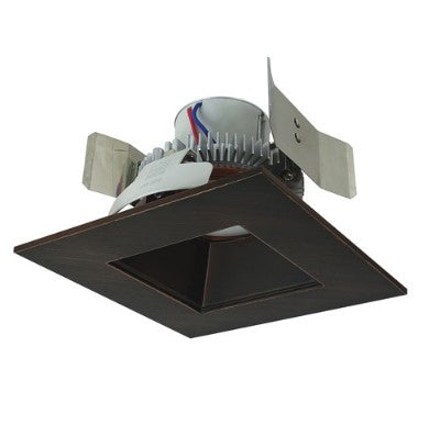 Nora Lighting NLCBC2-55640BZBZ/A 4 Inch Cobalt Click LED Retrofit, Square Reflector, 750lm / 10W, 4000K, Bronze Reflector / Bronze Flange, 120V-277V input; Triac / ELV / 0-10V dimming