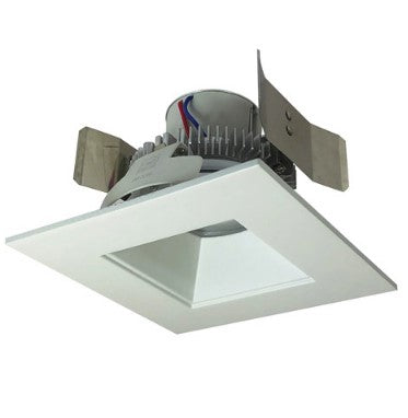 Nora Lighting NLCBC2-55640MPW/ALE4 4 Inch Cobalt Click LED Retrofit, Square Reflector, 750lm / 10W, 4000K, Matte Powder White Reflector / Matte Powder White Flange, 120V-277V input; Triac / ELV / 0-10V dimming