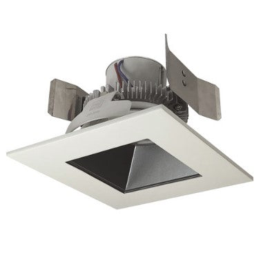Nora Lighting NLCBC2-556CDPW/A 5 Inch Cobalt Click LED Retrofit, Square Reflector, 750lm / 10W, Comfort Dim, Pewter Reflector / White Flange