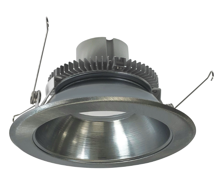 Nora Lighting NLCBC2-65127NN/10LE4 6" Cobalt Click LED Retrofit, Round Reflector, 1000lm / 12W, 2700K, Natural Metal Reflector / Natural Metal Flange, 120V-277V input; Triac / ELV / 0-10V dimming