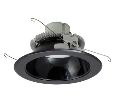 Nora Lighting NLCBC2-65130BB/AEM 6" Cobalt Click LED Retrofit, Round Reflector, 750lm / 10W, 3000K, Black Reflector / Black Flange, Pre-Wired for Emergency