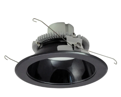 Nora Lighting NLCBC2-65130BB/ALE4EM 6" Cobalt Click LED Retrofit, Round Reflector, 750lm / 10W, 3000K, 120V-277V input; Triac / ELV / 0-10V dimming, Pre-Wired for Emergency, Black Reflector / Black Flange