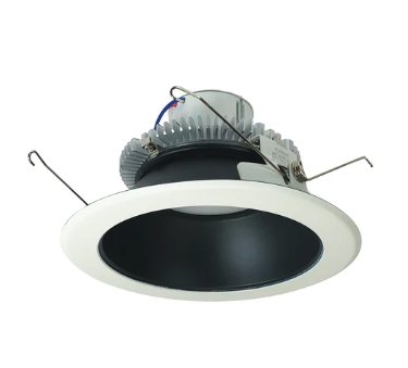Nora Lighting NLCBC2-65130BW/10 6" Cobalt Click LED Retrofit, Round Reflector, 1000lm / 12W, 3000K, Black Reflector / White Flange