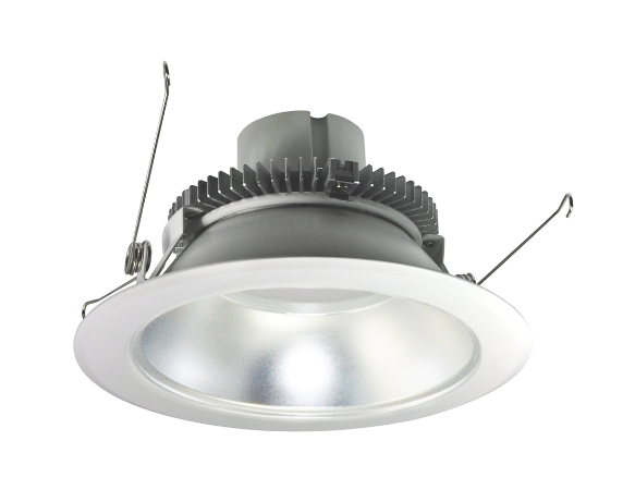 Nora Lighting NLCBC2-65130DW/10LE4EM 6" Cobalt Click LED Retrofit, Round Reflector, 1000lm / 12W, 3000K, 120V-277V input; Triac / ELV / 0-10V dimming, Pre-Wired for Emergency,  Diffused Clear Reflector / White Flange