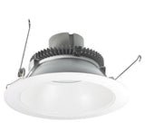 Nora Lighting NLCBC2-65135MPW/ALE4 6 Inch Cobalt Click LED Retrofit, Round Reflector, 750lm / 10W, 3500K, Matte Powder White Reflector / Matte Powder White Flange, 120V-277V input; Triac / ELV / 0-10V dimming