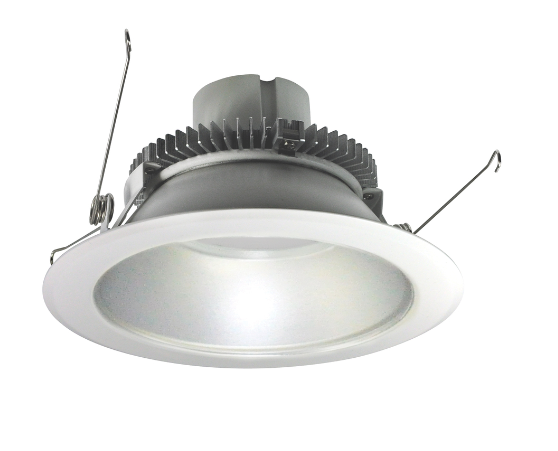 Nora Lighting NLCBC2-65140HZMPW/10LE4EM 6" Cobalt Click LED Retrofit, Round Reflector, 1000lm / 12W, 4000K, 120V-277V input; Triac / ELV / 0-10V dimming, Pre-Wired for Emergency, Haze Reflector / Matte Powder White Flange