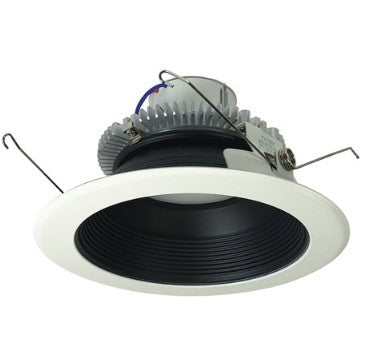 Nora Lighting NLCBC2-65235BW/A 6 Inch Cobalt Click LED Retrofit, Baffle, 750lm / 10W, 3500K, Black Baffle / White Flange