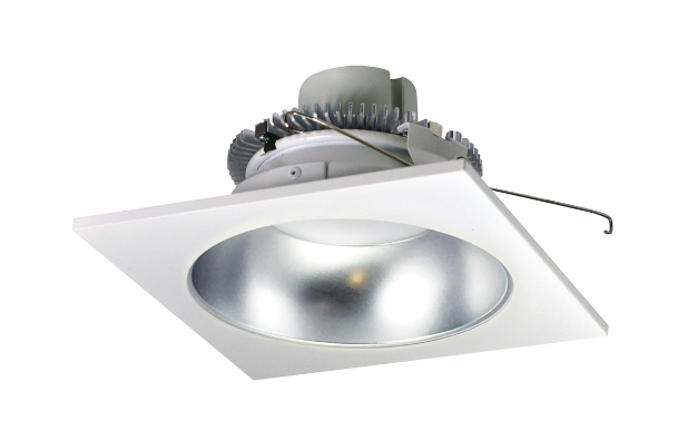 Nora Lighting NLCBC2-65327DW/A 6" Cobalt Click LED Retrofit, Square Reflector with Round Aperture, 750lm / 10W, 2700K, Diffused Clear Reflector / White Flange