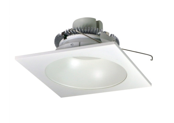 Nora Lighting NLCBC2-65327WW/10 6" Cobalt Click LED Retrofit, Square Reflector with Round Aperture, 1000lm / 12W, 2700K, White Reflector / White Flange