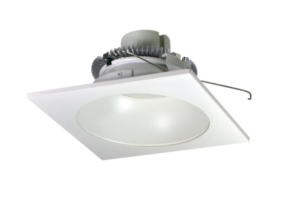 Nora Lighting NLCBC2-65327WW/10LE4 6" Cobalt Click LED Retrofit, Square Reflector with Round Aperture, 1000lm / 12W, 2700K, 120V-277V input; Triac / ELV / 0-10V dimming, White Reflector / White Flange