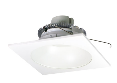 Nora Lighting NLCBC2-65330MPW/10LE4 6" Cobalt Click LED Retrofit, Square Reflector with Round Aperture, 1000lm / 12W, 3000K Color Temperature, Matte Powder White Reflector / Flange Finish, 120V-277V input Triac / ELV / 0-10V dimming