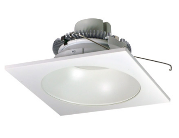 Nora Lighting NLCBC2-65330WW/ALE4 6" Cobalt Click LED Retrofit, Square Reflector with Round Aperture, 750lm / 10W, 3000K Color Temperature, White Reflector / White Flange Finish, 120V-277V input Triac / ELV / 0-10V dimming