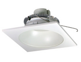 Nora Lighting NLCBC2-65335WW/ALE4 6" Cobalt Click LED Retrofit, Square Reflector with Round Aperture, 750lm / 10W, 3500K Color Temperature, White Reflector / White Flange Finish, 120V-277V input Triac / ELV / 0-10V dimming