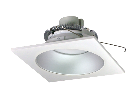 Nora Lighting NLCBC2-65340HZW/10LE4 6" Cobalt Click LED Retrofit, Square Reflector with Round Aperture, 1000lm / 12W, 4000K, 120V-277V input; Triac / ELV / 0-10V dimming, Haze Reflector / White Flange