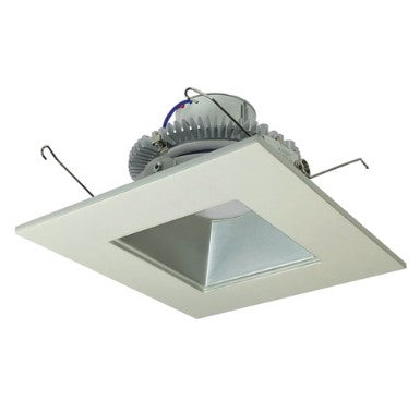 Nora Lighting NLCBC2-65627HZW/10LE4EM 6 Inch Cobalt Click LED Retrofit, Square Reflector, 1000lm / 12W, 2700K, Haze Reflector / White Flange, 120V-277V input; Triac / ELV / 0-10V dimming, Pre-Wired for Emergency