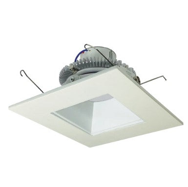 Nora Lighting NLCBC2-65627MPW/ALE4 6 Inch Cobalt Click LED Retrofit, Square Reflector, 750lm / 10W, 2700K, Matte Powder White Reflector / Matte Powder White Flange, 120V-277V input; Triac / ELV / 0-10V dimming