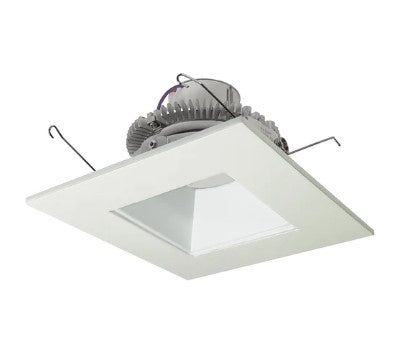 Nora Lighting NLCBC2-65627WW/10LE4 6 Inch Cobalt Click LED Retrofit, Square Reflector, 1000lm / 12W, 2700K, White Reflector / White Flange, 120V-277V input; Triac / ELV / 0-10V dimming