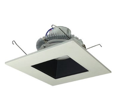Nora Lighting NLCBC2-65630BW/ALE4 6 Inch Cobalt Click LED Retrofit, Square Reflector, 750lm / 10W, 3000K, Black Reflector / White Flange, 120V-277V input; Triac / ELV / 0-10V dimming