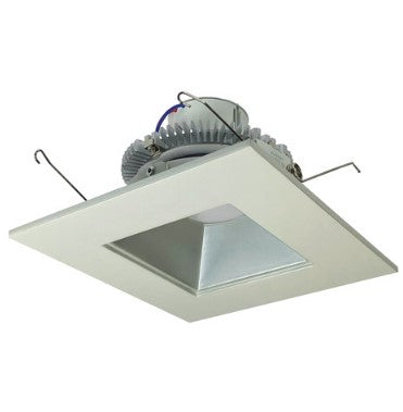 Nora Lighting NLCBC2-65630HZW/ALE4 6 Inch Cobalt Click LED Retrofit, Square Reflector, 750lm / 10W, 3000K, Haze Reflector / White Flange, 120V-277V input; Triac / ELV / 0-10V dimming
