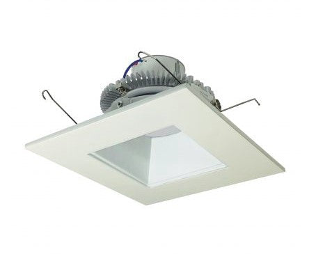 Nora Lighting NLCBC2-65630MPW/A 6 Inch Cobalt Click LED Retrofit, Square Reflector, 750lm / 10W, 3000K, Matte Powder White Reflector / Matte Powder White Flange