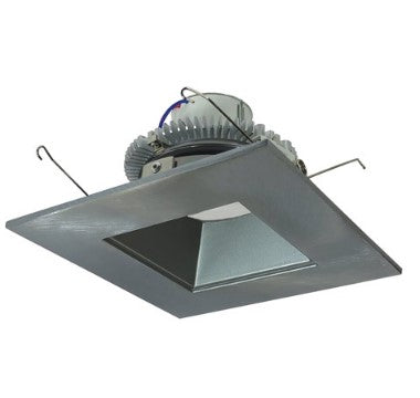 Nora Lighting NLCBC2-65630NN/10LE4 6 Inch Cobalt Click LED Retrofit, Square Reflector, 1000lm / 12W, 3000K, Natural Metal Reflector / Natural Metal Flange, 120V-277V input; Triac / ELV / 0-10V dimming