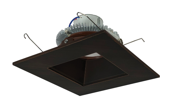 Nora Lighting NLCBC2-65635BZBZ/10LE4 6" Cobalt Click LED Retrofit, Square Reflector, 1000lm / 12W, 3500K, 120V-277V input; Triac / ELV / 0-10V dimming, Bronze Reflector / Bronze Flange