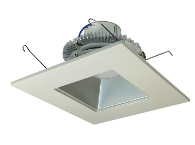 Nora Lighting NLCBC2-65635HZW/ALE4 6" Cobalt Click LED Retrofit, Square Reflector, 750lm / 10W, 3500K Color Temperature, Haze Reflector / White Flange Finish, 120V-277V input Triac / ELV / 0-10V dimming