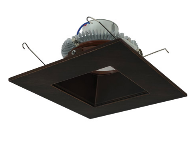 Nora Lighting NLCBC2-65640BZBZ/10LE4 6" Cobalt Click LED Retrofit, Square Reflector, 1000lm / 12W, 4000K Color Temperature, Bronze Reflector / Bronze Flange Finish, 120V-277V input Triac / ELV / 0-10V dimming