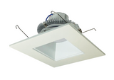 Nora Lighting NLCBC2-65640MPW/10LE4 6" Cobalt Click LED Retrofit, Square Reflector, 1000lm / 12W, 4000K, 120V-277V input; Triac / ELV / 0-10V dimming, Matte Powder White Reflector / Matte Powder White Flange