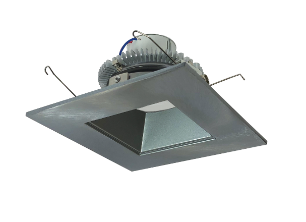Nora Lighting NLCBC2-65640NN/10LE4 6" Cobalt Click LED Retrofit, Square Reflector, 1000lm / 12W, 4000K, 120V-277V input; Triac / ELV / 0-10V dimming, Natural Metal Reflector / Natural Metal Flange