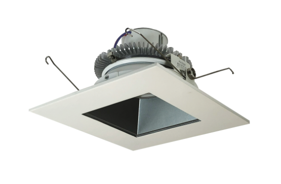 Nora Lighting NLCBC2-65640PW/10LE4 6" Cobalt Click LED Retrofit, Square Reflector, 1000lm / 12W, 4000K, 120V-277V input; Triac / ELV / 0-10V dimming, Pewter Reflector / White Flange