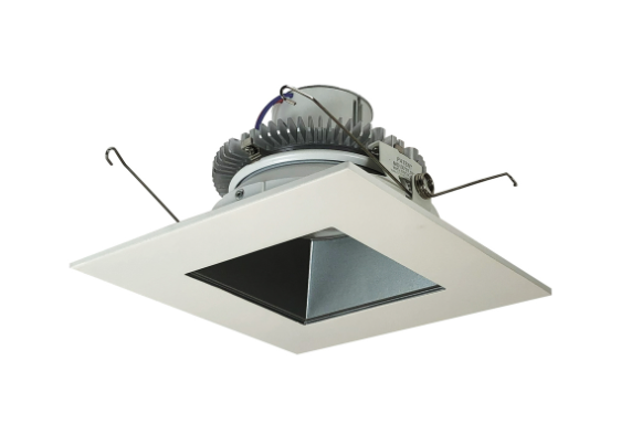 Nora Lighting NLCBC2-65640PW/ALE4 6" Cobalt Click LED Retrofit, Square Reflector, 750lm / 10W, 4000K, 120V-277V input; Triac / ELV / 0-10V dimming, Pewter Reflector / White Flange