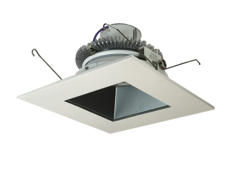 Nora Lighting NLCBC2-65640PW/A 6" Cobalt Click LED Retrofit, Square Reflector, 750lm / 10W, 4000K, Pewter Reflector / White Flange