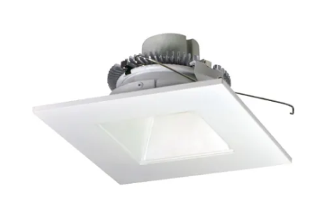 Nora Lighting NLCBC2-65640WW/10 6" Cobalt Click LED Retrofit, Square Reflector, 1000lm / 12W, 4000K, White Reflector / White Flange