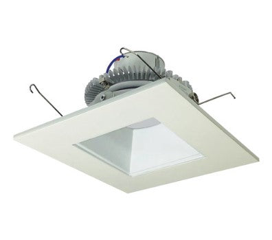 Nora Lighting NLCBC2-656CDMPW/A 6 Inch Cobalt Click LED Retrofit, Square Reflector, 750lm / 10W, Comfort Dim, Haze Reflector / Matte Powder White Flange