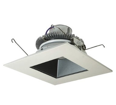 Nora Lighting NLCBC2-656CDPW/A 6 Inch Cobalt Click LED Retrofit, Square Reflector, 750lm / 10W, Comfort Dim, Pewter Reflector / White Flange